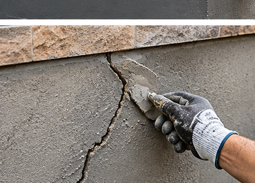 Illustrative rendering of residential parging and exterior foundation finishing